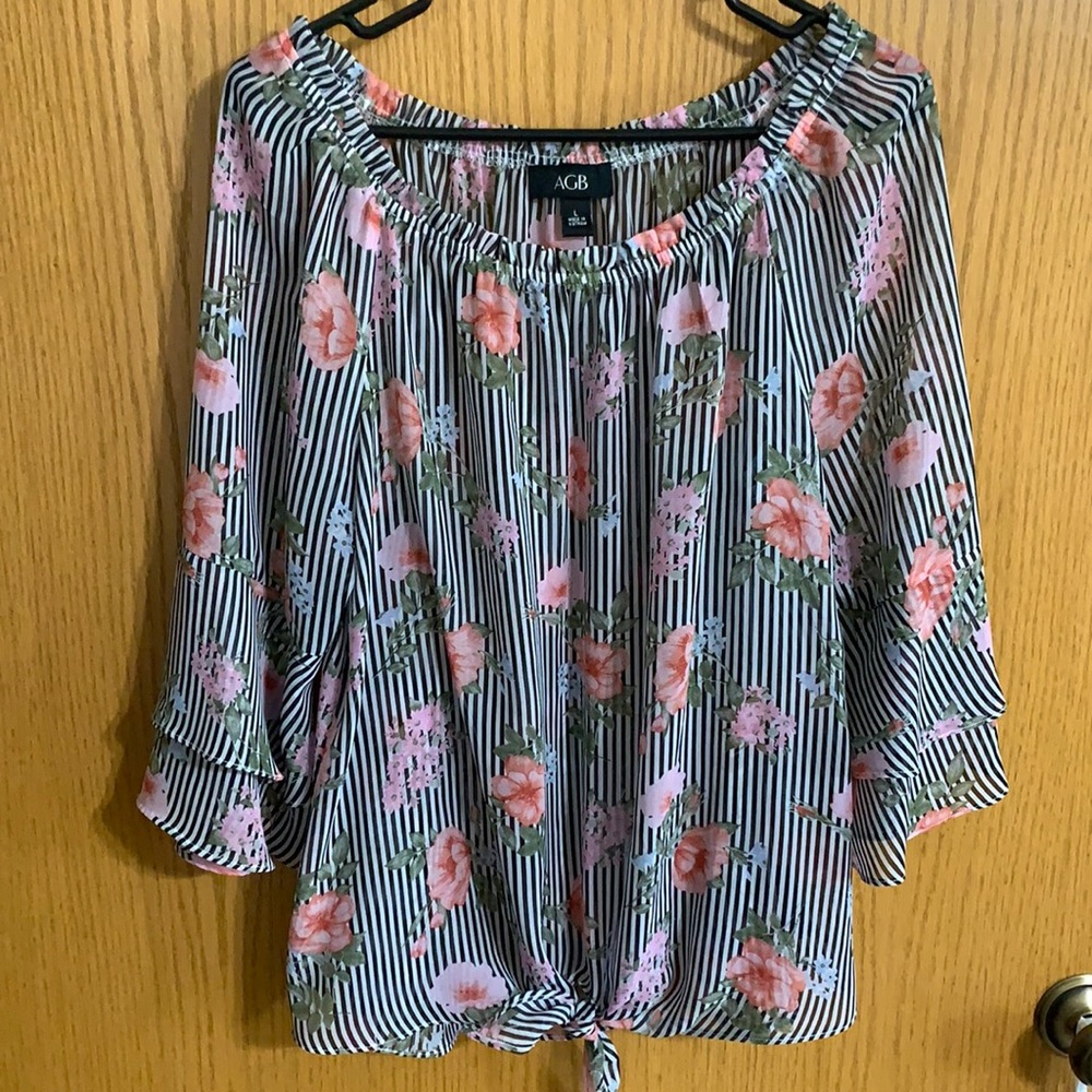 Floral Sheer Dressy Shirt